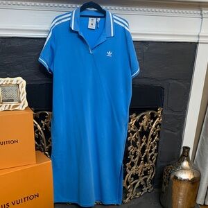 Adidas Blue Polo Dress with White Details